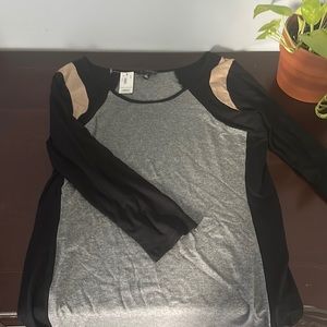 NWT The Limited gray/black/tan 3/4 length sleeve shirt size small!